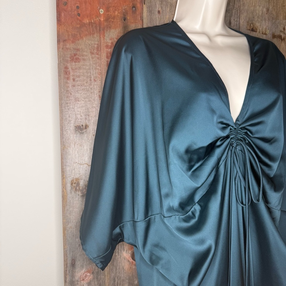 ELAN Nayeli Slouchy Maxi Dress In Dark Teal size Small - Picture 6 of 12